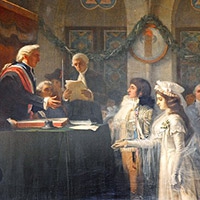 "Premier mariage civil à Sens en 1792" - Salle des mariages de la Mairie de Sens.